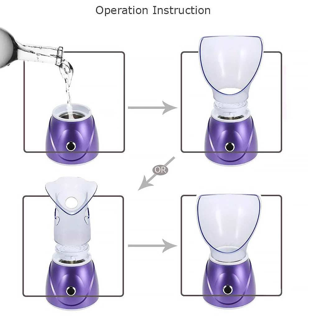 Facial Face Steamer Deep Cleanser Mist Steam Sprayer Spa Skin Vaporizer Promote Blood Circulation