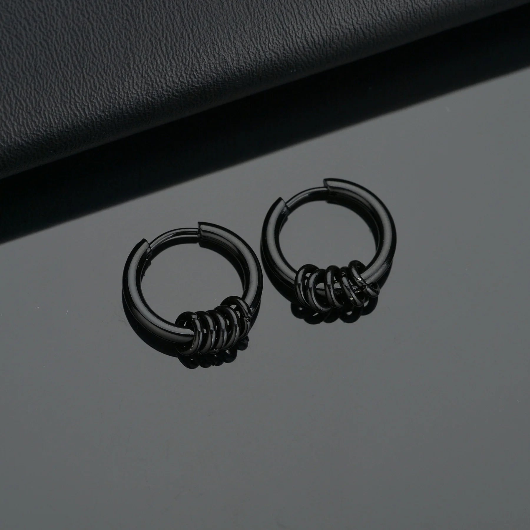 1 Pair Stainless Steel Hoop Earrings for Men Women Small Circle Metal Ball Anti-allergic Ear Buckle Rock Hip Hop Jewelry