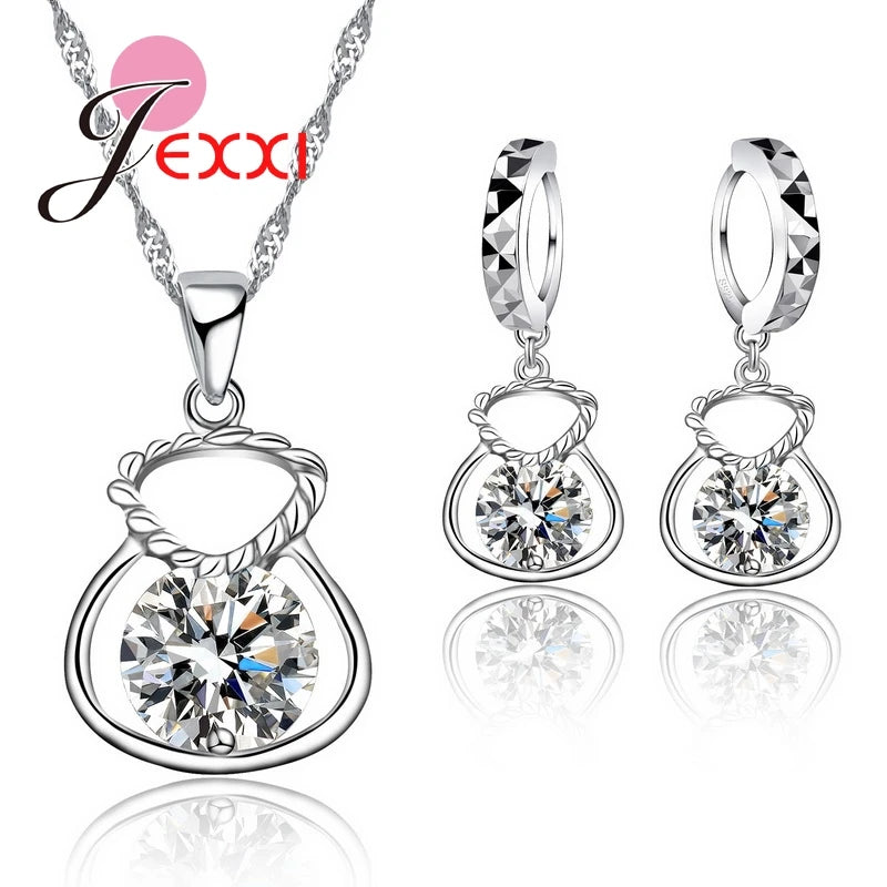 New Silver Sets Include Rhinestone Necklace Earrings P