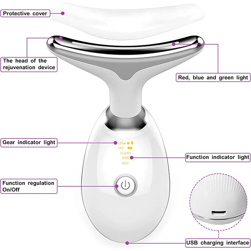 7 Modes Neck Face Lift Neck Beauty DeviceSlim Massager Face Lifting Tightening Facial Wrinkle Remover Face Care Beauty Machine